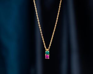 Ladies Fancy Gemstone Gold Plated Pendant With Chain