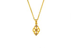 Ladies Celestial Grace Gold Plated Pendant With Chain