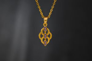 Ladies Celestial Grace Gold Plated Pendant With Chain