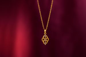 Ladies Celestial Grace Gold Plated Pendant With Chain