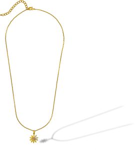 Ladies Floral Design Gold Plated Pendant With Chain