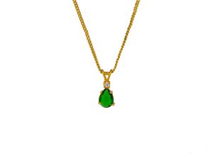 ladies ruby teardrop gold plated chain pendant