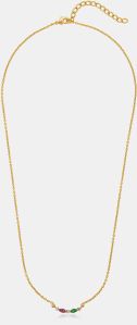Ladies Gemstone Glow Gold Plated Pendant With Chain