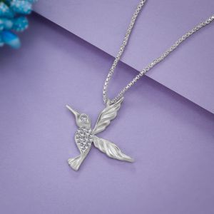 Ladies Bird Design German Silver Pendant With Chain