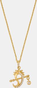 Ladies Unique Design Gold Plated Pendant With Chain