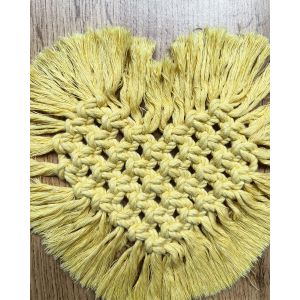 Handmade Macrame Coasters Square and Heart Shape Pack of 3