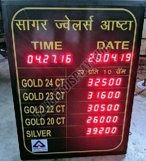 Jewellery Rate LED Display Board