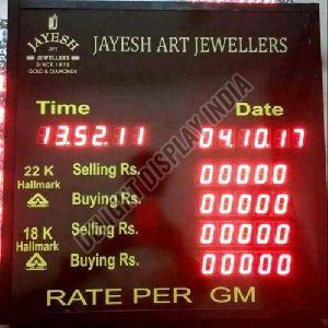 Jewellery Rate LED Display Board