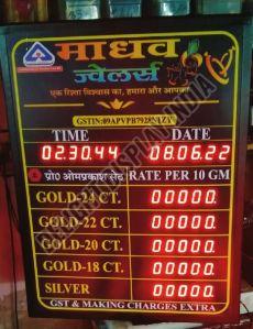 Jewellery Rate LED Display Board