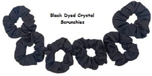 Black Dyed Crystal Hair Scrunchies-RB-151-Black