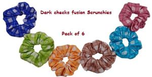 Dark Check Fusion Scrunchies-RB-171-D