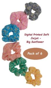 digital printed soft georgette hair scrunchies