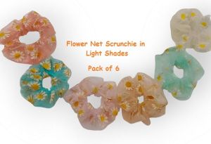 Flower Net Scrunchie in Light Shade-RB-100-Light