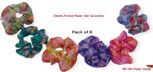 Jimishu Printed Flower Hair Scrunchies-RB-184-1