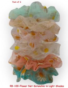 Flower Net Scrunchie in Light Shade-RB-100-Light