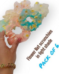 Flower Net Scrunchie in Light Shade-RB-100-Light