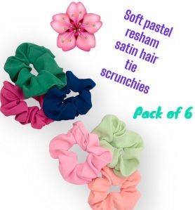 Resam Satin Pastel Hue Hair Scrunchies-RB-113-Light