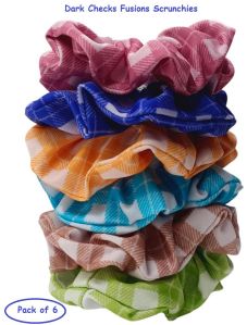Dark Check Fusion Scrunchies-RB-171-D