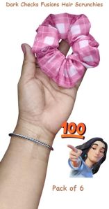 Dark Check Fusion Scrunchies-RB-171-D