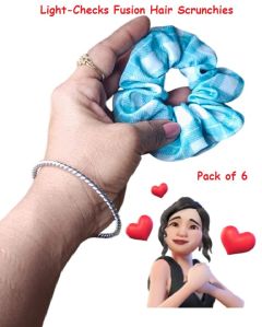 Bright Checks Hair Scrunchies-RB-171-L