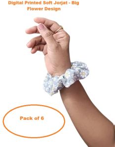 digital printed soft georgette hair scrunchies