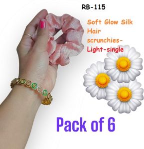 Soft Glow Silk Hair Scrunchies -RB-115-L