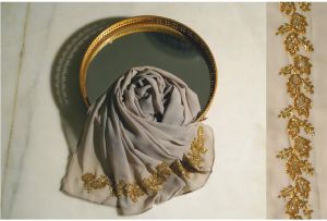 Party Wear Embroidered Women Georgette Hijab