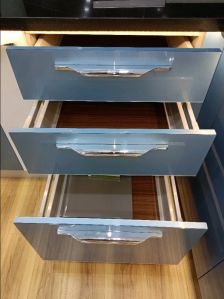 Polished Manual Modular Kitchen Tandem Drawer