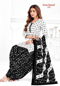 Shree Ganesh White Black Vol-3 Dress Material