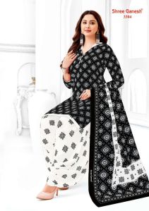 Shree Ganesh White Black Vol-3 Dress Material