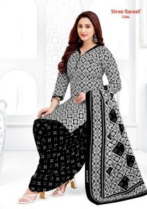 Shree Ganesh White Black Vol-3 Dress Material