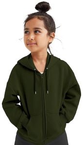 Girl Black Zip-up Hoodie