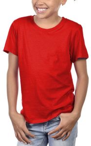Kids Red Plain T-shirt