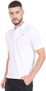 Mens Plain Cotton White Polo T-shirt