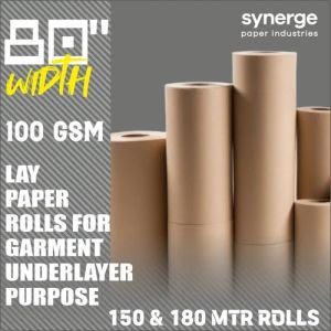 100 GSM 80 Inch Brown Plain Underlayer Paper Roll
