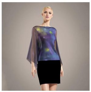 Abstract Design in Purple and Yellow Orbs Printed Fabric