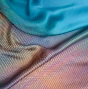 Warm Lines on Aqua Printed Fabric