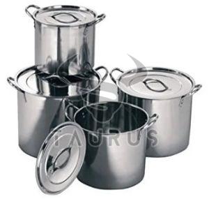 5 Pieces Polished Stainless Steel Stock Pot Set