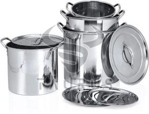 5 Pieces Round Stainless Steel Stock Pot Set