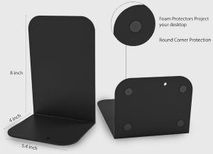 Black Powder Coated Non Slip Metal Bookend