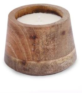 Soy Wax Round Wooden Scented Candle