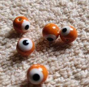 Orange Evil Eye Beads