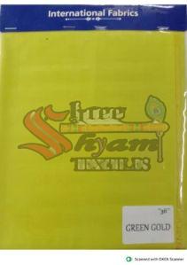 Green Gold Plain Fabric