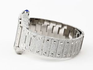 Iced Out Cartier Santos Moissanite Watch