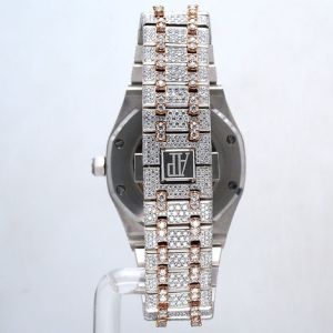 Rose Gold Two Tone Fully Iced Out AP Moissanite Watch