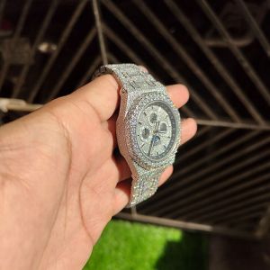 Fully Iced Out AP Moissanite Watch