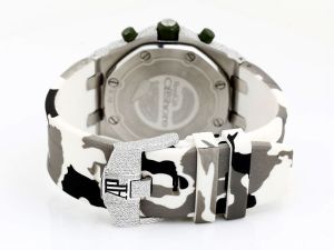 Iced Out AP Moissanite Watch With Rubber Strap