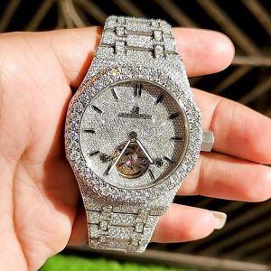 Fully Bust Down AP Moissanite Watch