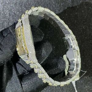 Cartier Santos Fully Iced Out Moissanite Diamond Watch