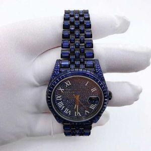 Rolex Datejust Full Iced Out Cubic Zirconia Cut Studded Diamond Watch